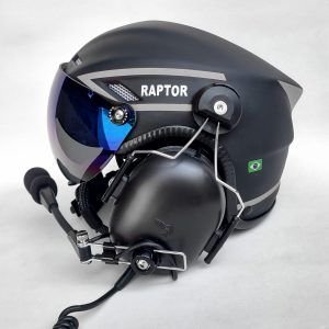 CAPACETE RAPTOR PLUS PINTURA PRETO FOSCO COM FAIXAS CINZA